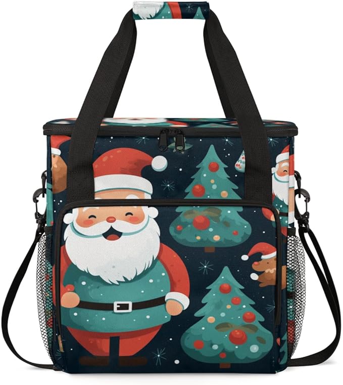 Xmas Santa Claus Coffee Maker Carrying Bag Magical Santa Claus Travel Storage Bag Compatible with K-Mini or K-Mini Plus Single Serve Coffee Brewer Carrying Case with Pockets &amp Shoulder Strap