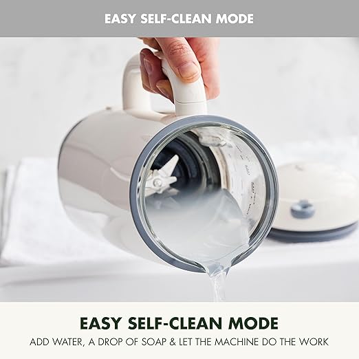 GreenPan Nut Milk Maker 15-in-1 Homemade Soy Almond Oat Coconut Non-Dairy Rice Soup Baby Food BPA-Free Smooth Creamy Texture Self Clean Barista Quality Milk Delay Start Boil Water Cream