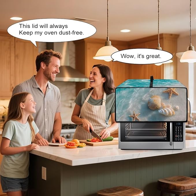 Doojoayie Starfish Toaster Cover 6 Slice Appliance Covers for Kitchen Counter 19.7x16x 10 Universal Fit Dustproof Protector as Kitchen Decoration