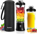 Portable Blender Personal Juicer for Shakes and Smoothies - 20 OZ Electric Protein Shaker Bottle with Insulated Sleeve Travel Lid USB-C Rechargeable - Mini Small Blender Cup for Kitchen Office Gym