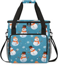 Christmas Snowman Coffee Maker Carrying Bag Graffiti Snowman Travel Storage Bag Compatible with K-Mini or K-Mini Plus Single Serve Coffee Brewer Carrying Case with Multiple Pockets &amp Shoulder St