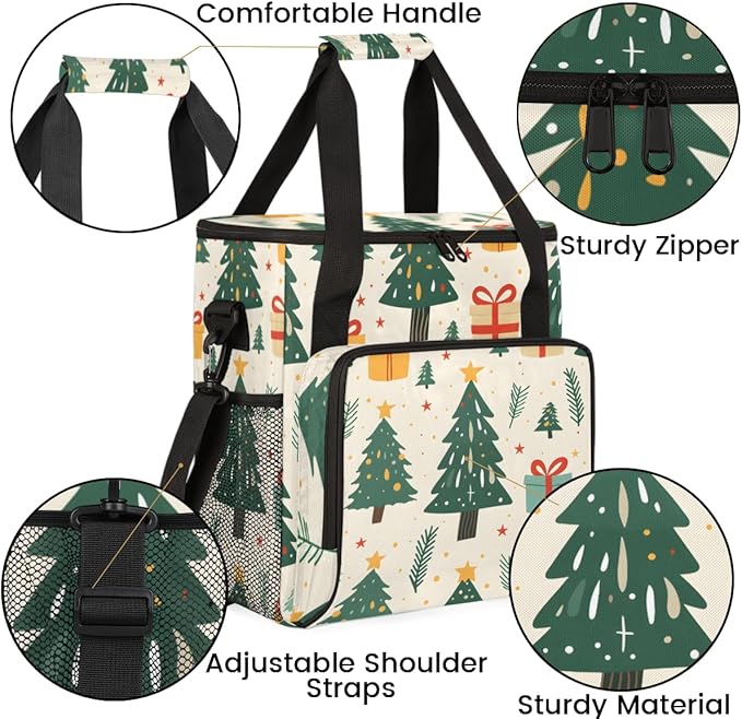 Christmas Gift Coffee Maker Carrying Bag Modern Tree Travel Storage Bag Compatible with K-Mini or K-Mini Plus Single Serve Coffee Brewer Carrying Case with Multiple Pockets &amp Shoulder Strap
