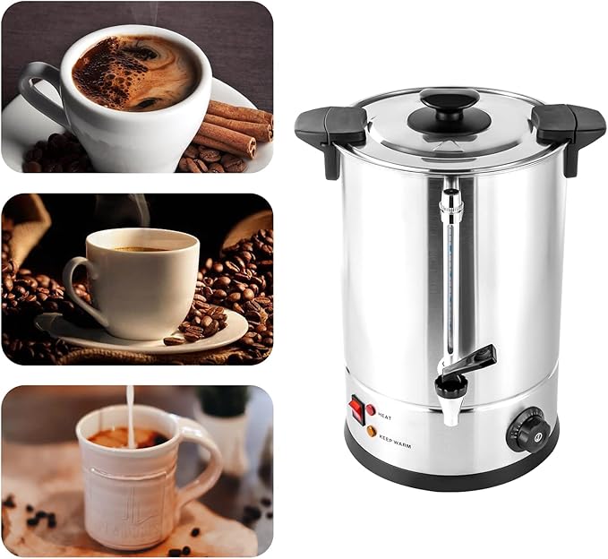 Coffee Urn 12L 80 Cups Electric Coffee Maker with Filter &amp Faucet 1000W Fast Heating 304 Stainless Steel Hot Beverage Dispenser for Large Gatherings Parties Buffet Wedding