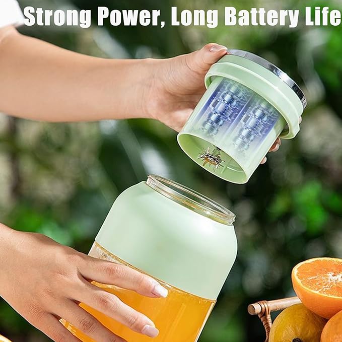 Electric Citrus Juicer 28 Oz with Straw and Two Lids BPA-Free Portable Blender Cups for Fresh Juice Large-Capacity Wireless Blenders Rechargeable for Smoothies Shakes Food Prep (2 Pcs)