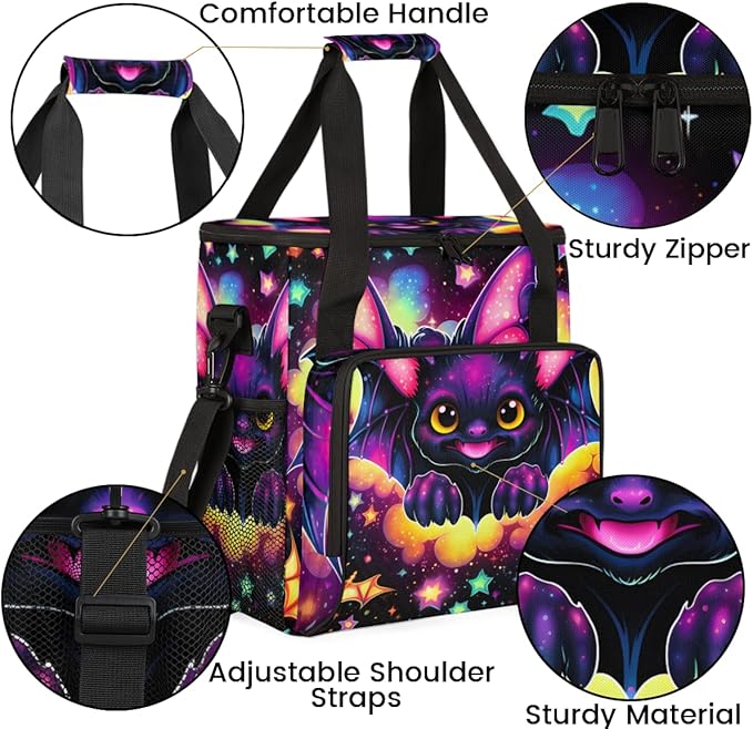 Halloween Bat Coffee Maker Carrying Bag Cartoon Bat Travel Storage Bag Compatible with K-Mini or K-Mini Plus Single Serve Coffee Brewer Carrying Case with Multiple Pockets &amp Shoulder Strap