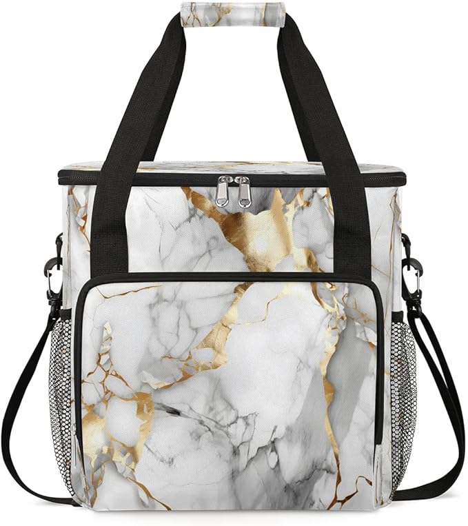 Classic Pattern Marble Coffee Maker Carrying Bag for Keurig K-Mini or K-Mini Plus Storage Portable Coffee Maker Travel Bag