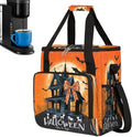 Halloween Moon Castle Bats Coffee Maker Carring Bag Travel Carrying Storage Tote Bag Compatible with Keurig K-Mini or K-Mini Plus Portable Single Serve Coffee Brewer Case with Pockets for K-cup Pods
