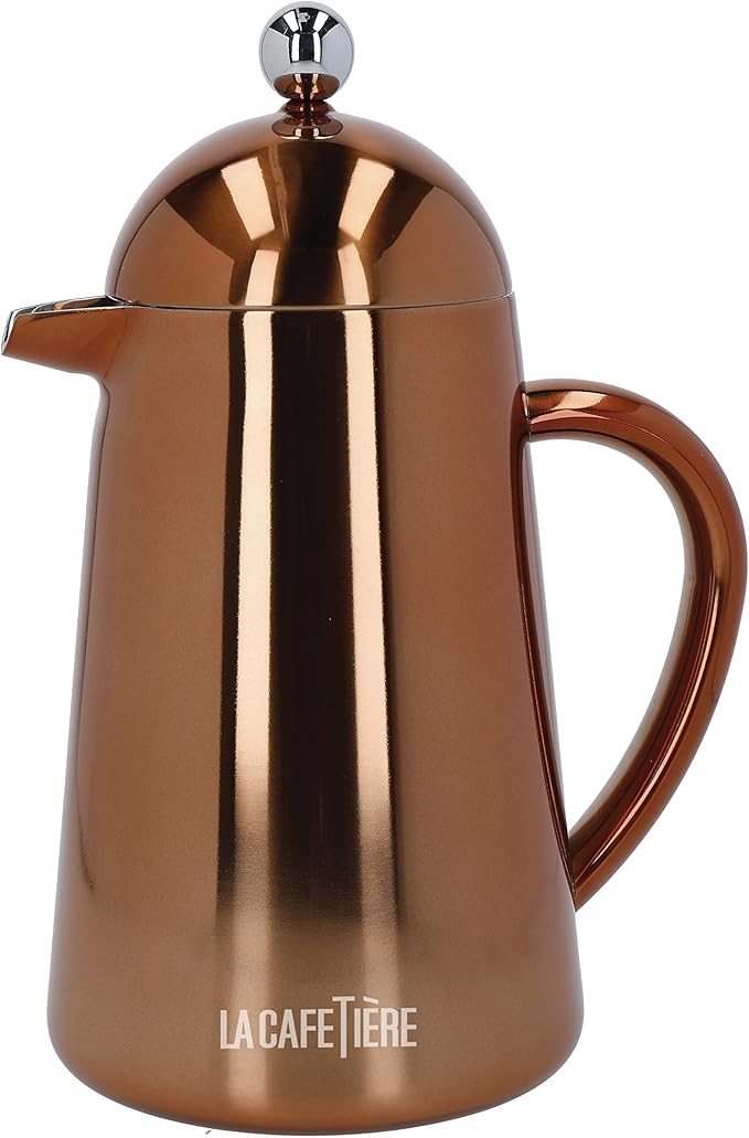 La Cafetière Havana Copper Stainless Steel Double Walled Cafetière Eight Cup Gift Boxed
