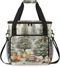 Cute Christmas Tree Coffee Maker Carrying Bag Portable Travel Storage Tote Bag Compatible with K-Mini or K-Mini Plus Single Serve Coffee Brewer Carrying Case with Multiple Pockets &amp Shoulder Str