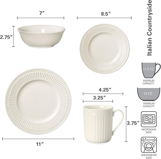 Mikasa Italian Countryside 16-Piece Dinnerware Set Service for 4
