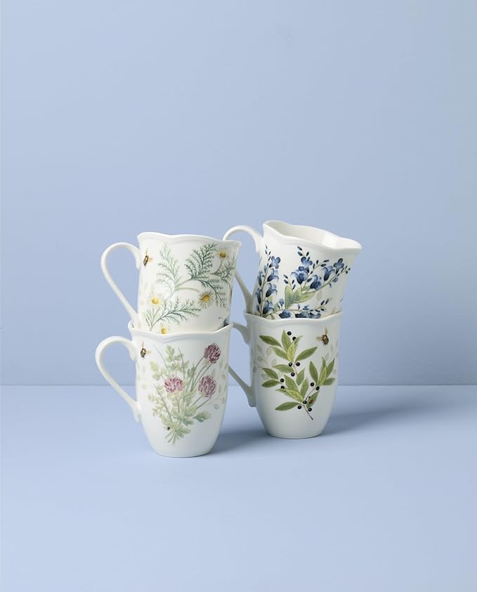 Lenox 897911 Butterfly Meadow Herbs Mugs Set Of 4