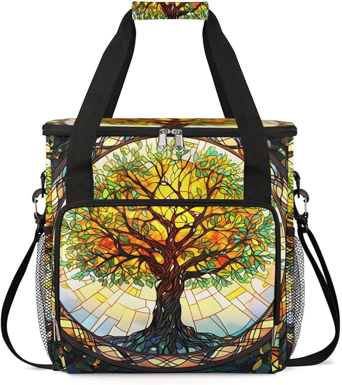 Coffee Maker Carrying Bag Glass Tree Single Cup Coffee Maker Travel Bag Compatible with Keurig K-Mini or K-Mini Plus Portable Storage Bag with Shoulder StrapAZ-188