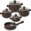 100% Ceramic Non Toxic Healthy Longlasting Lightweight Cookware Set - Oven Safe Up to 1200F Dishwasher Safe - PFAS PTFE PFOA PFOS - Cocoa Brown