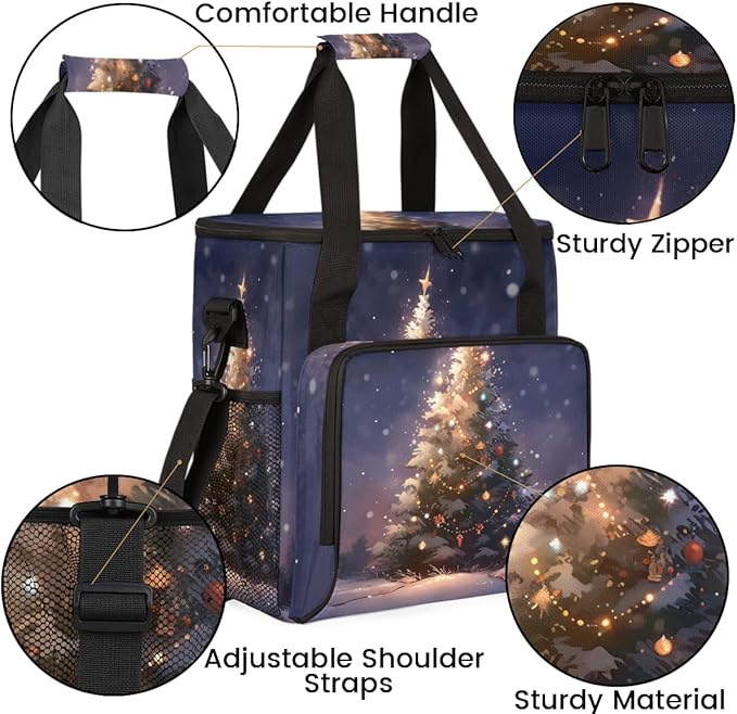 Xmas Tree Coffee Maker Carrying Bag Fantastic Tree Travel Storage Bag Compatible with K-Mini or K-Mini Plus Single Serve Coffee Brewer Carrying Case with Multiple Pockets &amp Shoulder Strap