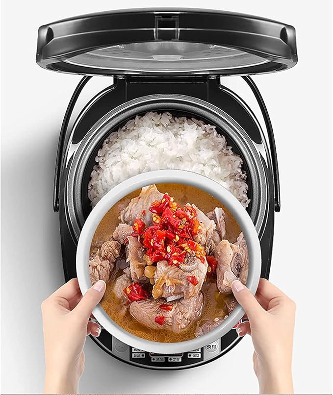 Rice Cooker &amp Steamer 3/4L Large Capacity 6-Layer Aluminum Alloy Non-Stick Liner for Family Dormitory for 1~5 People Rice Cooker (A 3L) (B 3L)