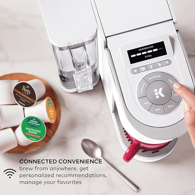 Keurig K-Supreme SMART Single Serve Coffee Maker With WiFi Compatibility 4 Brew Sizes And 66oz Removable Reservoir Compatible with Alexa White