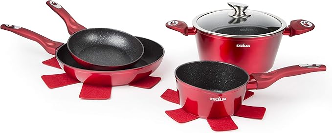 Excelsa Phoenix Set of 2 Frying Pans and 2 Saucepans Forged Aluminium with Non-Stick Coating