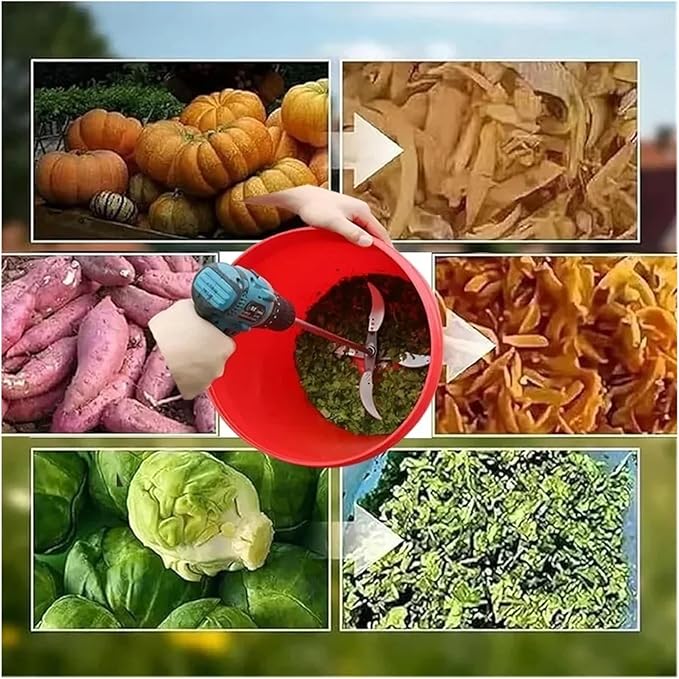 4 Blades Fruit Vegetable Cutter Blade With 50CM Rod Shaft Base Electric Drill Chopper Compatible For Farm Pig Feed Crusher Stirring Mixer