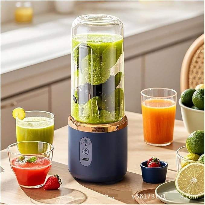 Portable Juicer Blender 400ml Electric Fruit Juicer USB Charging Lemon Orange Fruit Juicing Cup Smoothie Blender Machine 2cups(2 pink cups)