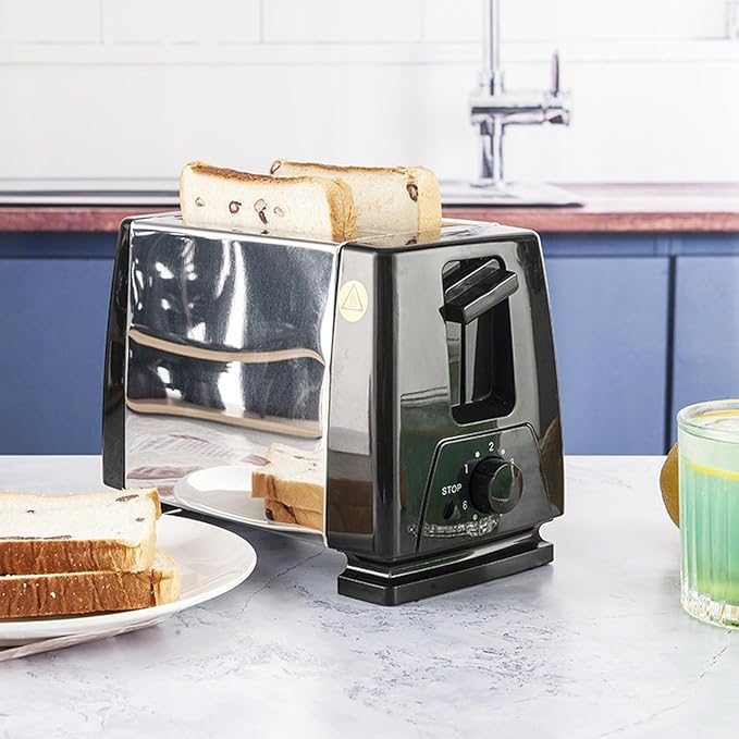 2 Toaster Long Slot Toaster Stainless Steel Bread Toaster Wide Slot Toaster with 6 Levels Timing for Bagels &amp Waffles Anti Clogging Auto Shutoff Reheat and Cancel Button