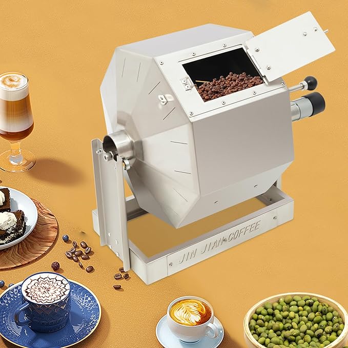 Coffee Bean Roaster Machine Stainless Steel Coffee Bean Baking Machines Drum Type Coff-ee Bean Baker for Home and Commercial Use