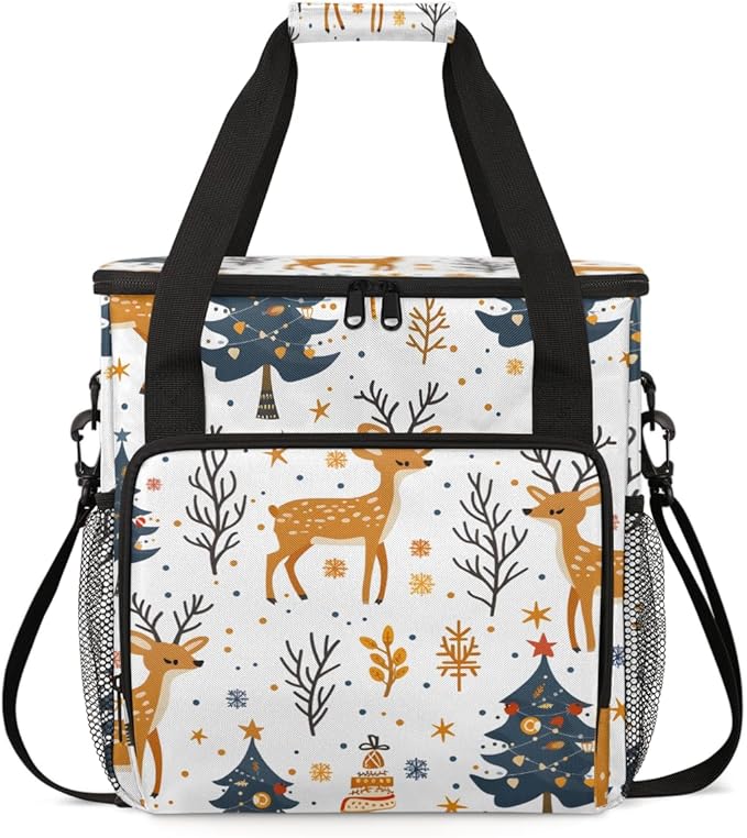 Magic Tree Xmas Coffee Maker Carrying Bag Portable Travel Storage Tote Bag Compatible with K-Mini or K-Mini Plus Single Serve Coffee Brewer Carrying Case with Multiple Pockets &amp Shoulder Strap
