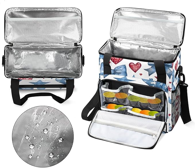 4th of JulyFreedom Coffee Maker Carrying Bag Portable Travel Storage Tote Bag Compatible with K-Mini or K-Mini Plus Single Serve Coffee Brewer Carrying Case with Multiple Pockets &amp Shoulder Str