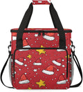 Christmas Hat Coffee Maker Carrying Bag Xmas Hat Travel Storage Bag Compatible with K-Mini or K-Mini Plus Single Serve Coffee Brewer Carrying Case with Multiple Pockets &amp Shoulder Strap
