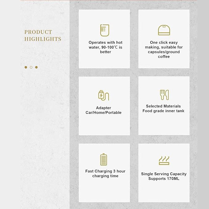 Portable Coffee Maker USB Rechargeable 15 Bar Espresso Machine with Built in 1200mAh Battery for Ground Coffee and Pods Travel Camping Office
