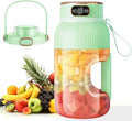 large portable blenderpowerful motor driving ten-blade cutter head dual large-capacity batteries TYPE-C fast charging head 42Oz (1200ml) large capacity (GREEN WITH LID)