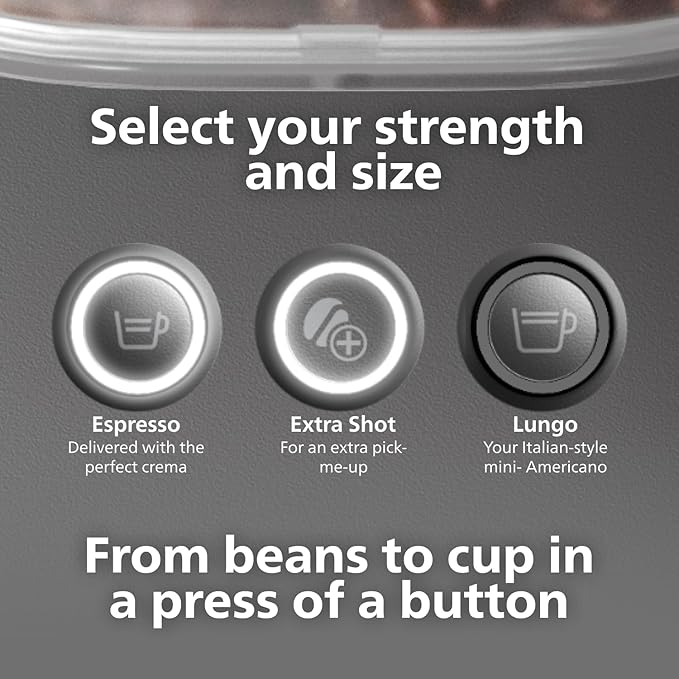 Philips Baristina Espresso Machine+Milk Frother Bundle. Real espresso. Compact coffee machine portafilter grinder Cafe Crema. Dairy &amp Non-Dairy Milk foam. Hot &amp Cold. Easy Clean. Black (BA