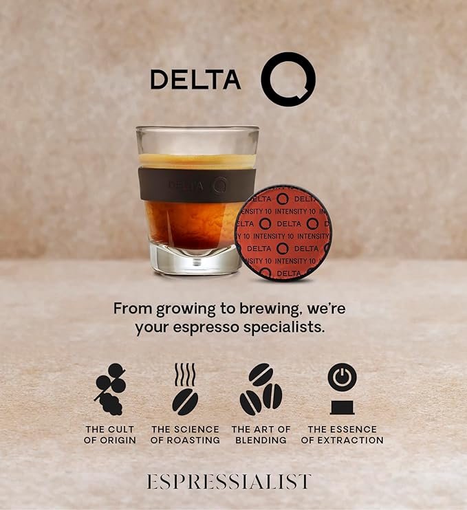 Delta Q Quick Espresso Capsule Machine – Compact Size – Works ONLY with Delta Q Pods (Red)