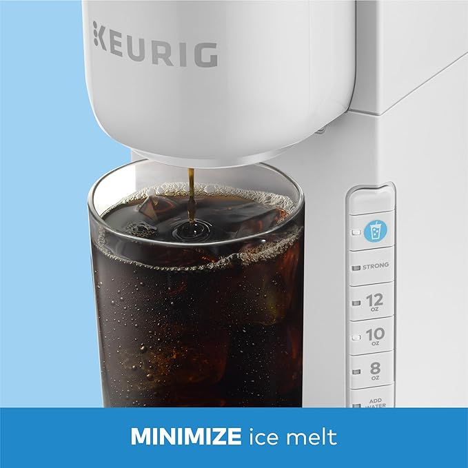 Keurig K-Iced Coffee Maker Single Serve K-Cup Pod Iced Coffee Maker With Hot and Cold Coffee Capabilities Brews Any K-Cup Pod White