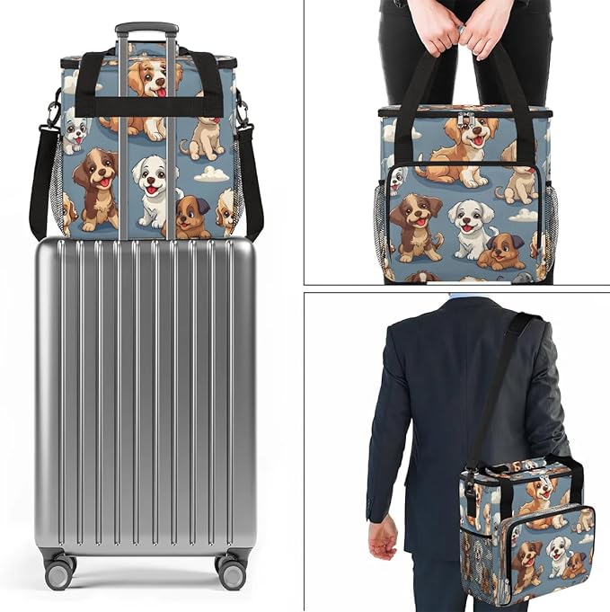 Cute Dogs Coffee Maker Travel Bag for K-Mini or K-Mini Plus Single Serve Coffee Brewer Portable Storage Tote Case for Tarvel