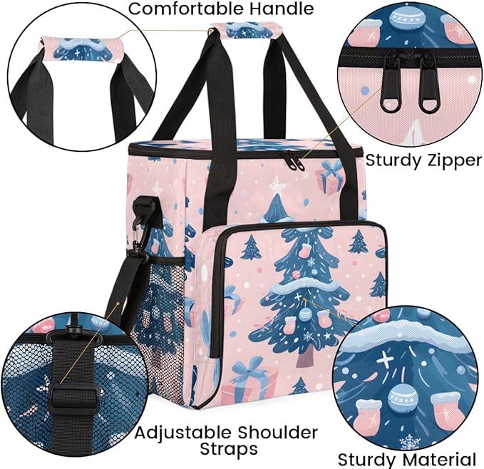 Cute Tree Coffee Maker Carrying Bag Christmas Gift Travel Storage Bag Compatible with K-Mini or K-Mini Plus Single Serve Coffee Brewer Carrying Case with Multiple Pockets &amp Shoulder Strap