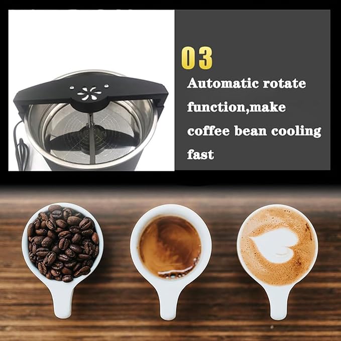 Electric Coffee Bean Cooler 600g Fast Roaster Cooling Machine Coffee Bean Cooling Plate with Stainless Steel Filter Radiator with Stirring Rod (Size : 5mm Screen)