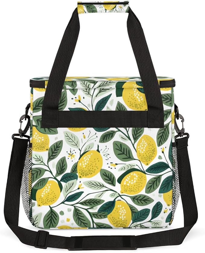 Lemon Leaf Coffee Maker Carrying Bag Portable Travel Storage Tote Bag Compatible with K-Mini or K-Mini Plus Single Serve Coffee Brewer Carrying Case with Multiple Pockets &amp Shoulder Strap