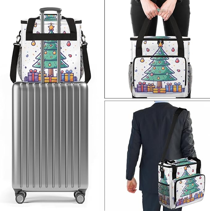 Christmas Gift Coffee Maker Carrying Bag Magical Tree Travel Storage Bag Compatible with K-Mini or K-Mini Plus Single Serve Coffee Brewer Carrying Case with Multiple Pockets &amp Shoulder Strap