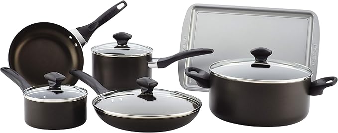 Faberware Black FARBERWARE Dishwasher Safe NONSTICK 11pce cookware Tools and bakware Set