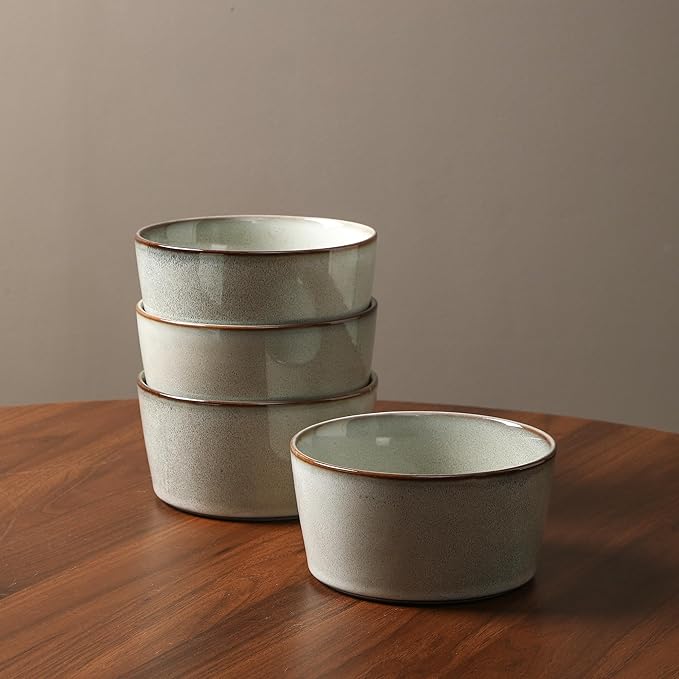 Stone Lain Cairo 24-Piece Dinnerware Set Stoneware Plates and Bowls Set Microwave and Dishwasher Safe Includes Dinner and Salad Plates Cereal Bowls Dishes for 8 Grey