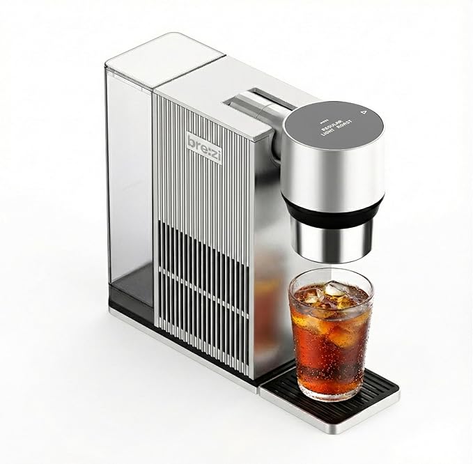 Brezi Cold Brew Coffee Maker Fresh Cold Brew in Minutes Low-Acid Smooth Flavor Premium Aluminum Design1L Capacity Easy Usecoffee machineAutomatic Precision Brewing for Home &amp Office (silver