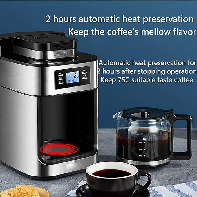 Coffee Machine Fully Automatic Grinding Machine Drip Type Milk Frother 92℃ Constant Temperature LED LCD Suitable For All Ages