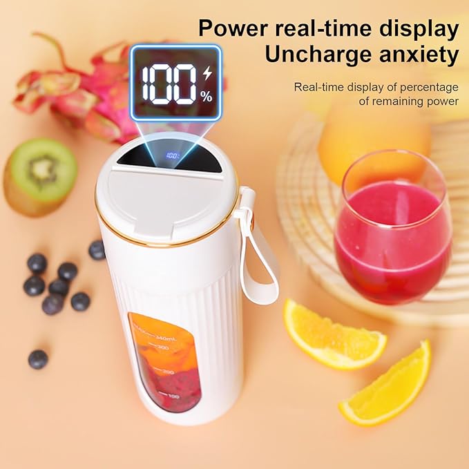 Electric Portable Blenders 340ML Juicer Fruit Mixers Rechargeable Cup Squeezer Maker with LED Display Outdoor Extractor