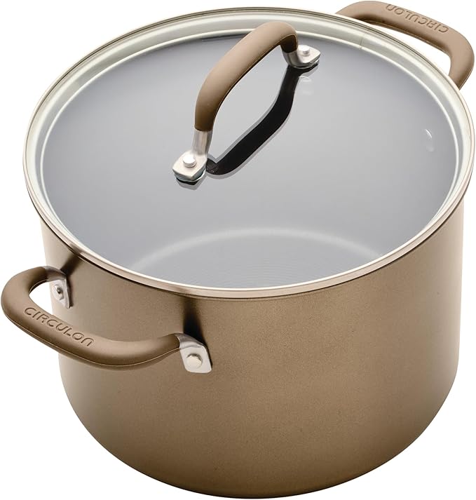 Circulon Premier Professional Hard Anodized Nonstick Cookware Induction Pots and Pans Set 8 Piece - Bronze