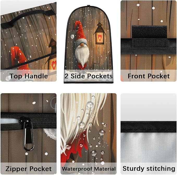 cfpolar Kitchen Aid Mixer Cover Compatible with 6-8 Quarts Christmas Dwarf Snowflake Stand Mixer Cover Kitchen Aid Mixers Accessories Appliance Organizer Bag Dust Covers with Zipper Pocket