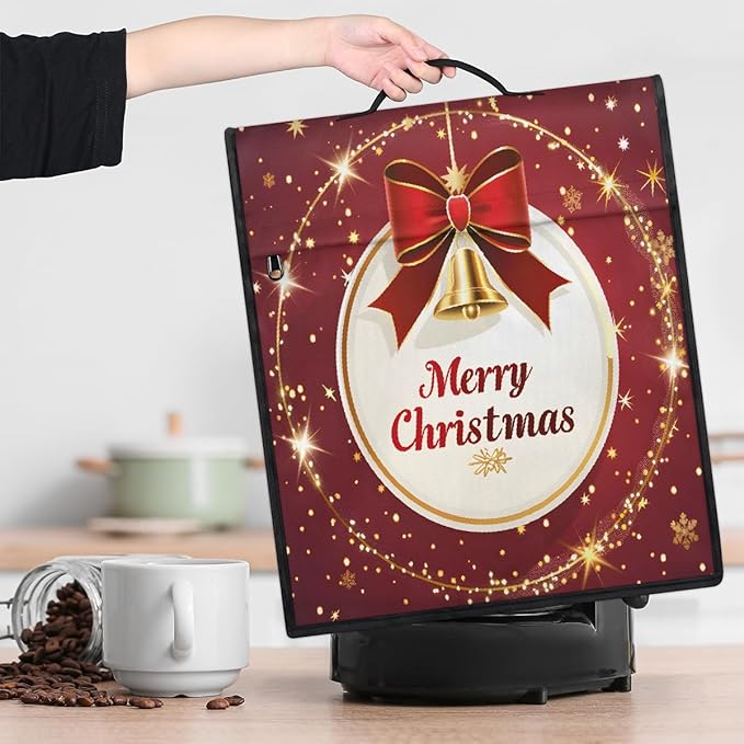 cfpolar Kitchen Aid Mixer Cover Compatible with 6-8 Quarts Xmas Christmas Bells Stand Mixer Cover Kitchen Aid Mixers Accessories Appliance Organizer Bag Dust Covers with Zipper Pocket