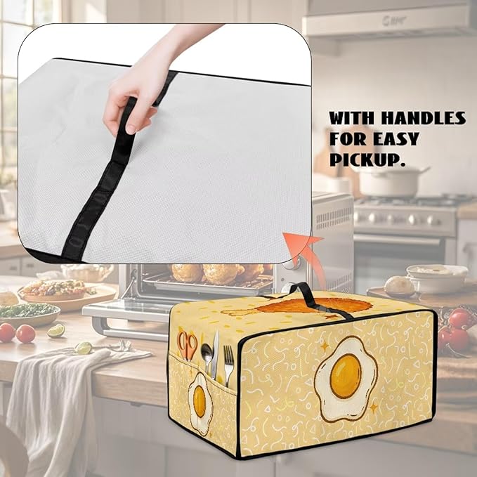 Doojoayie Hot Dog Toaster Cover 6 Slice Bread Making Machine Dust Protector Dust-proof Appliance Covers for Toaster/Small Appliance/Air Fryer