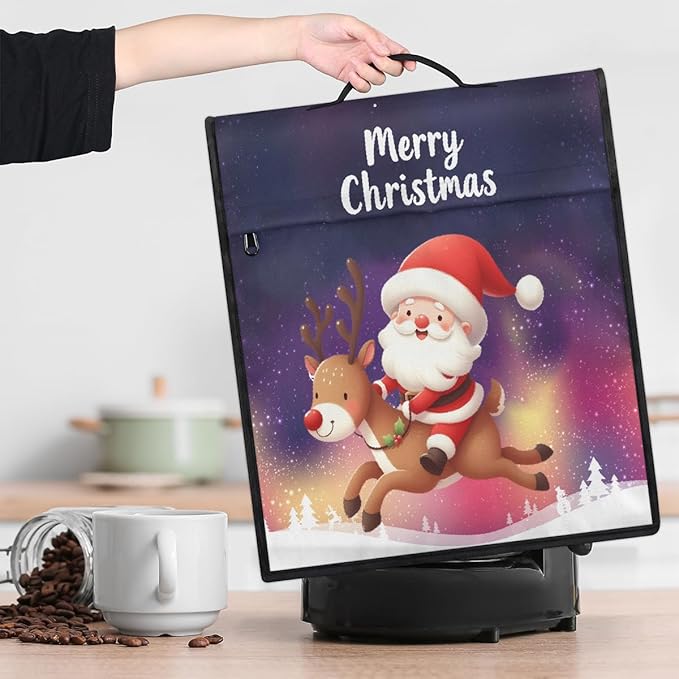 cfpolar Kitchen Aid Mixer Cover Compatible with 6-8 Quarts Santa Claus Elk Christmas Stand Mixer Cover Kitchen Aid Mixers Accessories Appliance Organizer Bag Dust Covers with Zipper Pocket