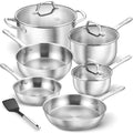 KOCH SYSTEME CS Stainless Steel Pots and Pans Set 10 Piece Stainless Steel Cookware Set for Professional Cooking Kitchen Cookware Sets Induction Compatible Cookware Set 10 Pcs Pots and Pans