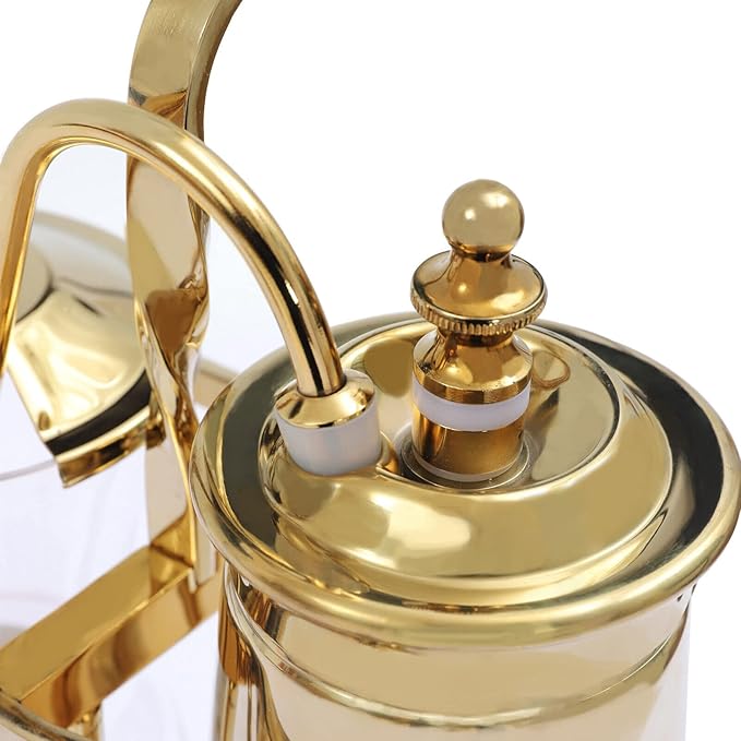 Belgian/Belgium Luxury Balance Syphon Coffee Maker Elegant Double Ridged Fulcrum with Tee Handle Gold